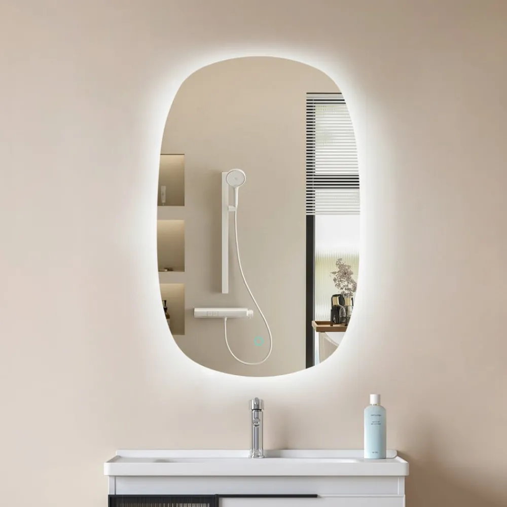 Lucande Møbel Og Interiør > LED-spejl Celestiel, oval, opvarmbar, CCT, 80 cm