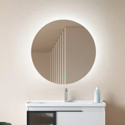 Lucande Møbel Og Interiør > LED-spejl Celestiel, rund, opvarmbar, CCT, Ø 60 cm
