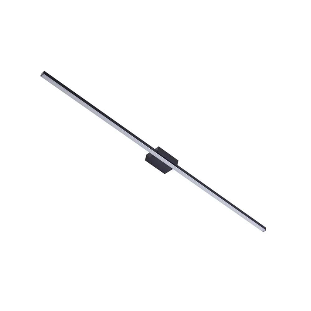 Lucande Væg- Og Spejllamper|Væglamper > LED-spejllampe Kivana, sort, metal, 90 cm, IP44