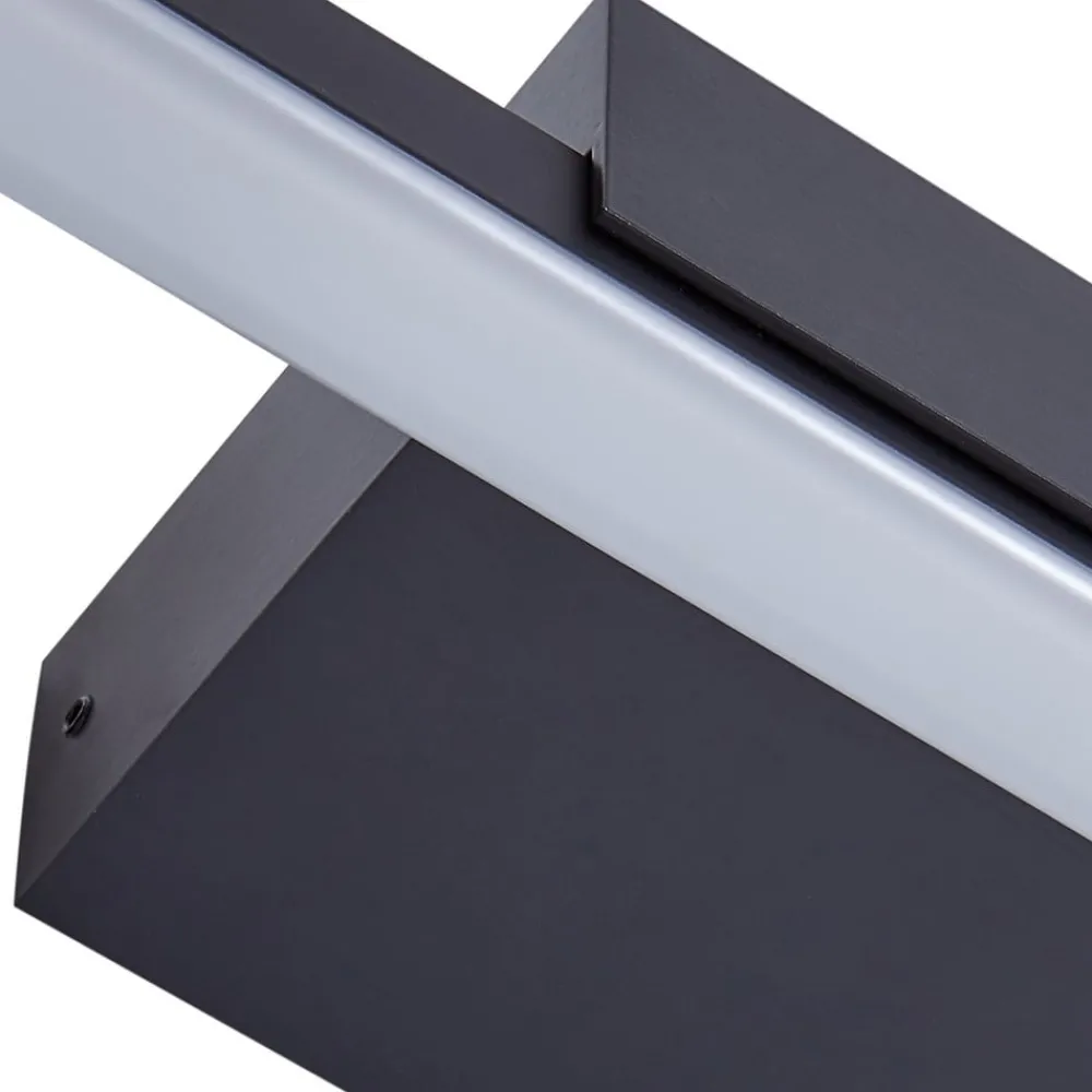 Lucande Væg- Og Spejllamper|Væglamper > LED-spejllampe Kivana, sort, metal, 90 cm, IP44