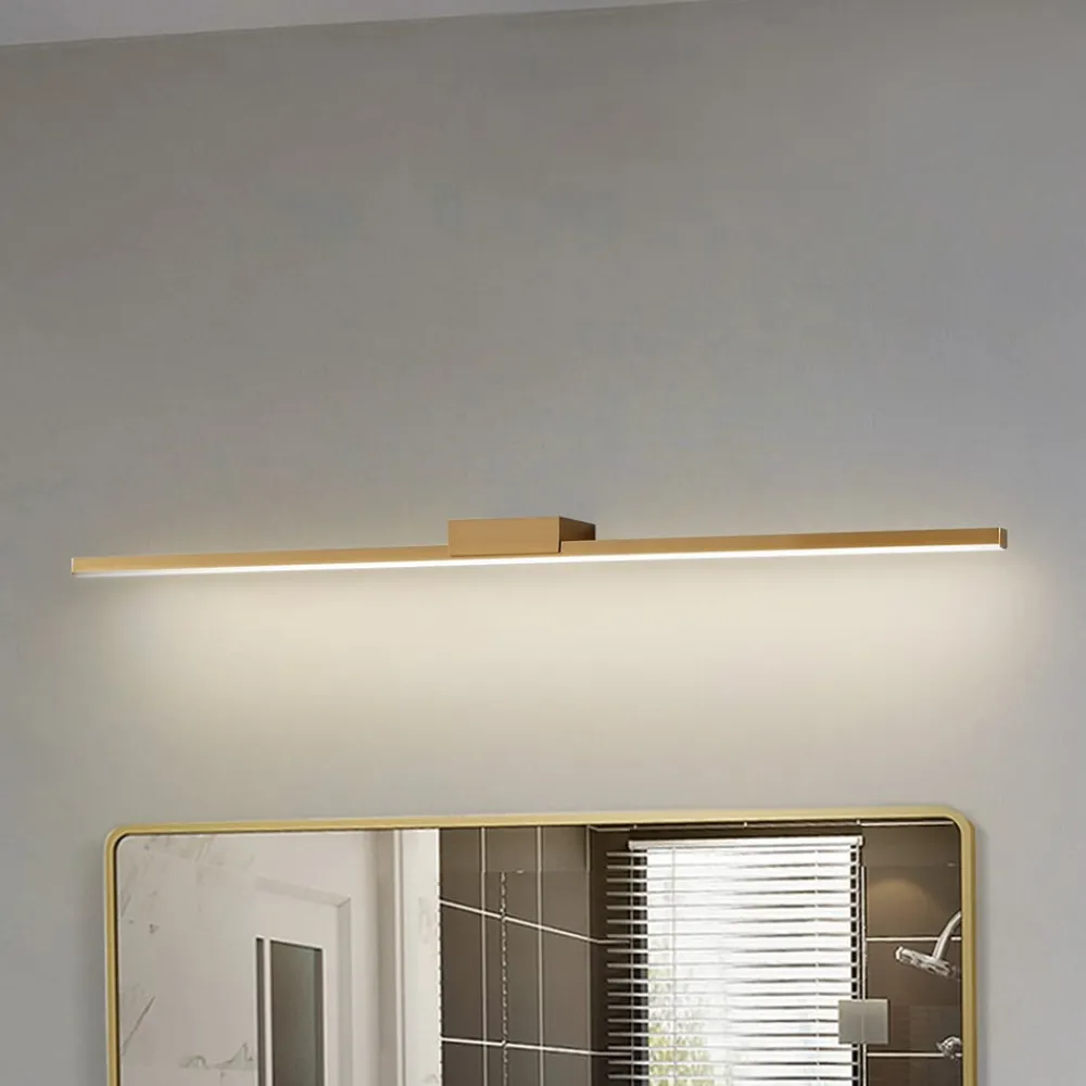Væg- Og Spejllamper|Væglamper ^ Lucande LED-spejllampe Kivana, kobber, metal, 90 cm, IP44