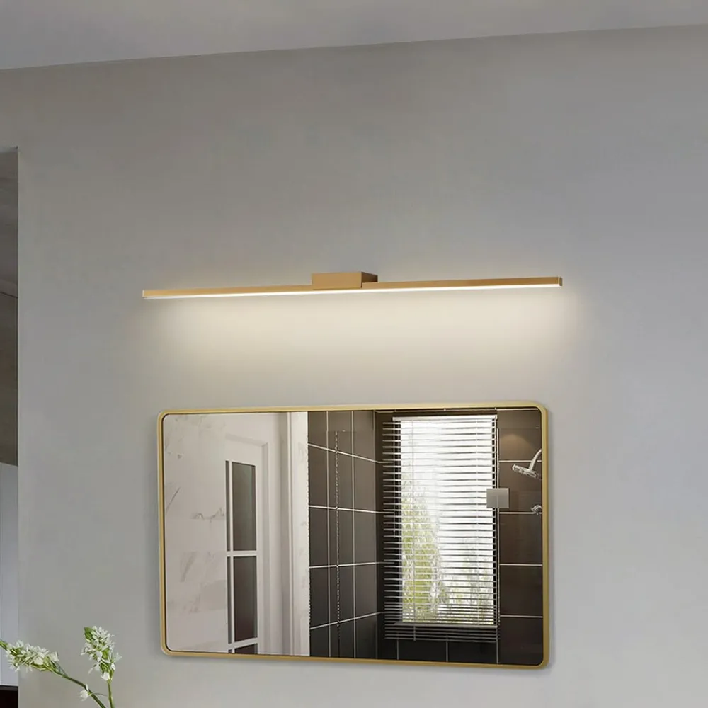 Væg- Og Spejllamper|Væglamper ^ Lucande LED-spejllampe Kivana, kobber, metal, 90 cm, IP44