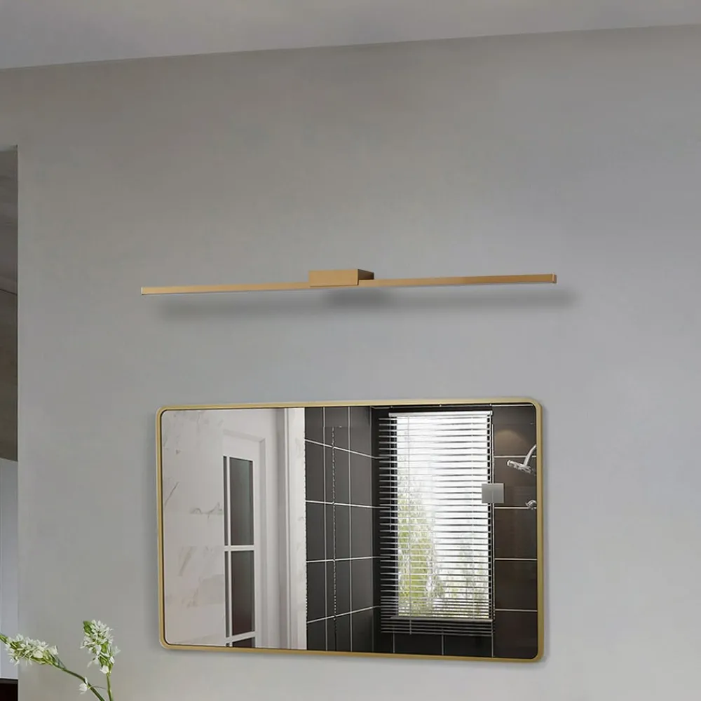 Væg- Og Spejllamper|Væglamper ^ Lucande LED-spejllampe Kivana, kobber, metal, 90 cm, IP44
