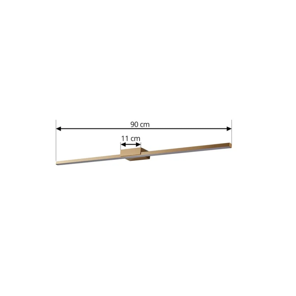 Væg- Og Spejllamper|Væglamper ^ Lucande LED-spejllampe Kivana, kobber, metal, 90 cm, IP44