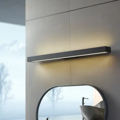 Lucande Væg- Og Spejllamper|Væglamper > LED-spejllampe Zafira, sort, aluminium, 90 cm, IP44