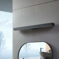 Lucande Væg- Og Spejllamper|Væglamper > LED-spejllampe Zafira, sort, aluminium, 90 cm, IP44