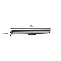 Lucande Væg- Og Spejllamper|Væglamper > LED-spejllampe Zafira, sort, aluminium, 90 cm, IP44