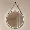 Møbel Og Interiør ^ Lucande LED-spejl Lelin, Ø 45 cm, sort, aluminium, CCT