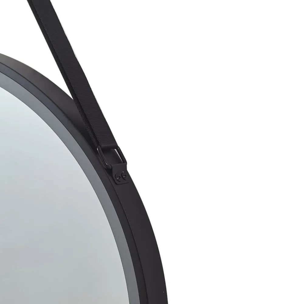 Møbel Og Interiør ^ Lucande LED-spejl Lelin, Ø 60 cm, sort, aluminium, CCT
