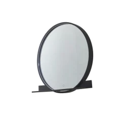 Lucande Møbel Og Interiør > LED-spejl Miren, sort, aluminium, CCT, hylde