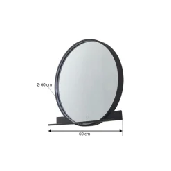Lucande Møbel Og Interiør > LED-spejl Miren, sort, aluminium, CCT, hylde