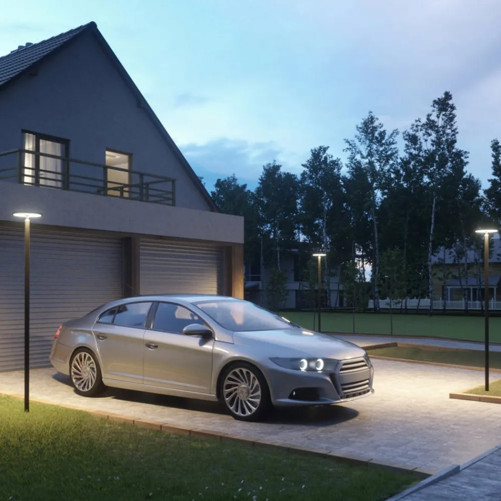 Lucande Lygtepæle > LED-udendørslampe Akito, antracit, 220 cm, IP54