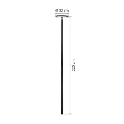 Lucande Lygtepæle > LED-udendørslampe Akito, antracit, 220 cm, IP54