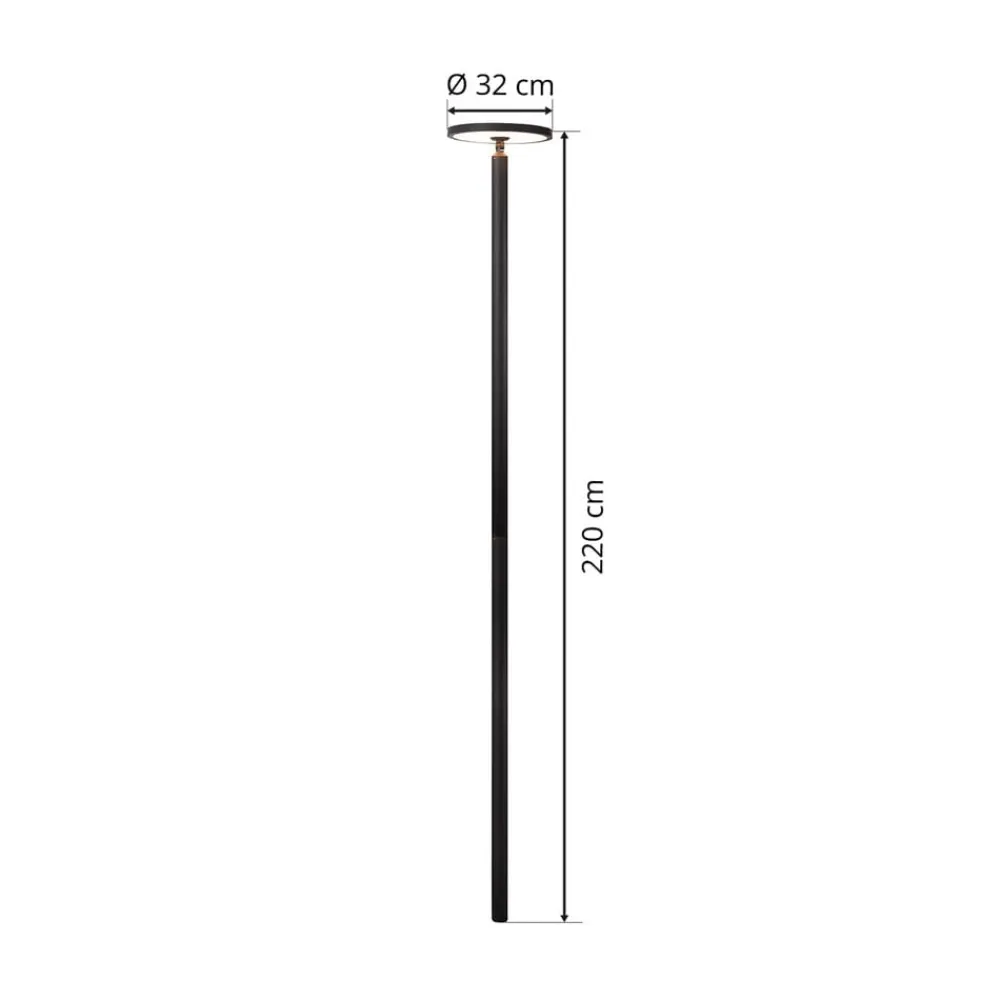 Lucande Lygtepæle > LED-udendørslampe Akito, antracit, 220 cm, IP54