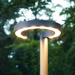 Lygtepæle ^ Lucande LED-udendørslampe Jannis, antracit, metal, 200 cm