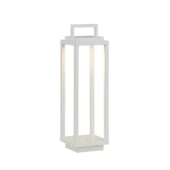 Dekorationsbelysning|Bordlamper ^ Lucande LED-udendørslampe Mirina, hvid, genopladeligt batteri, touch-dæmper