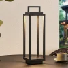 Dekorationsbelysning|Terrassebelysning ^ Lucande LED-udendørslampe Mirina, sort, genopladeligt batteri, touch-dæmper