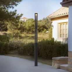 Terrassebelysning|Lygtepæle ^ Lucande LED-udendørslampe Pirron, 230 cm, antracit, IP65