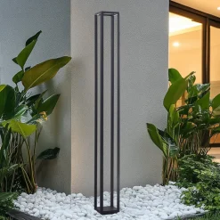 Lucande Lygtepæle|Gadebelysning > LED-udendørslampe Thorvid, højde 180 cm, sort
