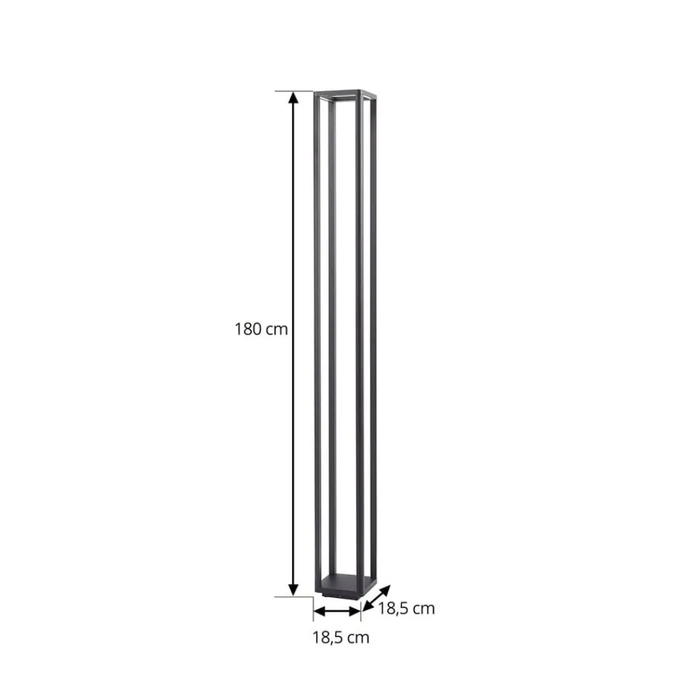 Lucande Lygtepæle|Gadebelysning > LED-udendørslampe Thorvid, højde 180 cm, sort