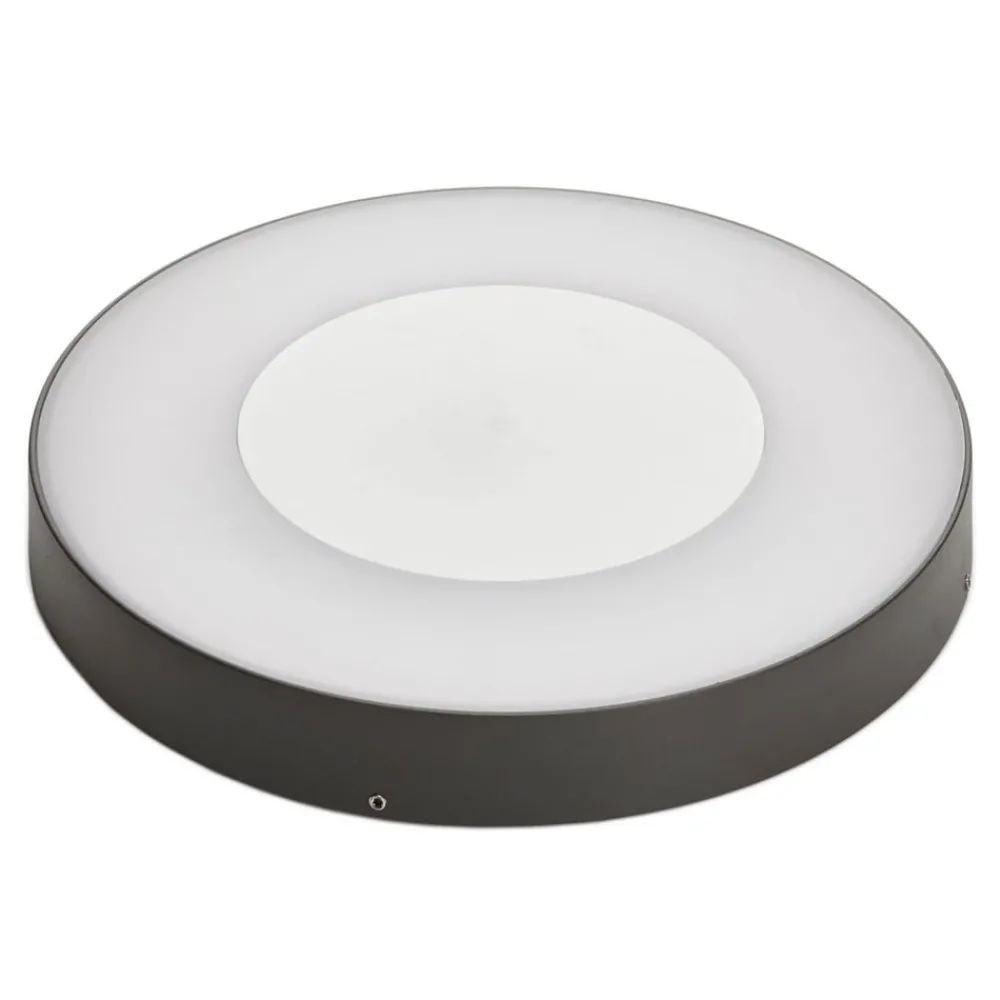 Lucande Terrassebelysning|Udendørs Loftlamper > LED udendørs loftlampe Sora, rund, sensor, IP54