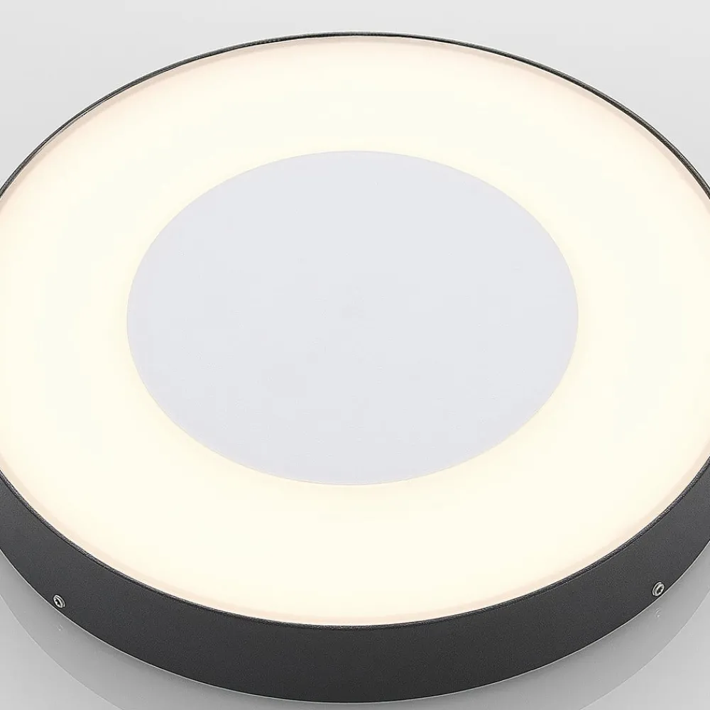 Lucande Terrassebelysning|Udendørs Loftlamper > LED udendørs loftlampe Sora, rund, sensor, IP54