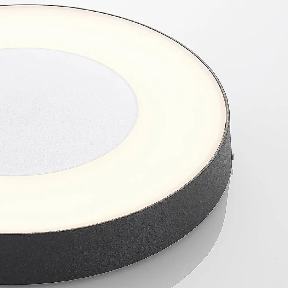 Lucande Terrassebelysning|Udendørs Loftlamper > LED udendørs loftlampe Sora, rund, sensor, IP54