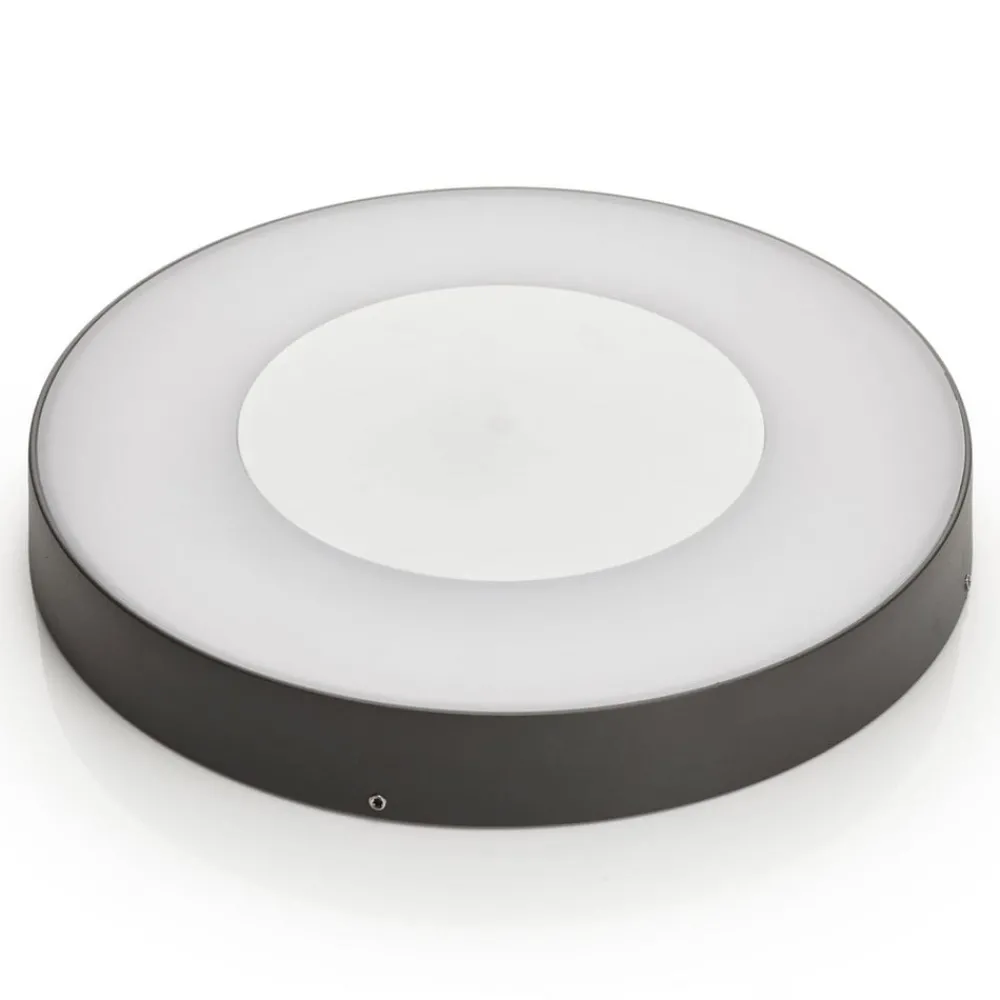 Lucande Terrassebelysning|Udendørs Loftlamper > LED udendørs loftlampe Sora, rund, sensor, IP54