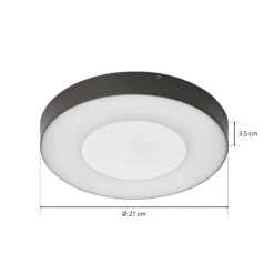 Lucande Terrassebelysning|Udendørs Loftlamper > LED udendørs loftlampe Sora, rund, sensor, IP54