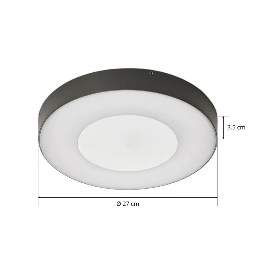 Lucande Terrassebelysning|Udendørs Loftlamper > LED udendørs loftlampe Sora, rund, sensor, IP54