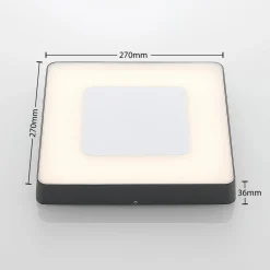 Lucande Udendørs Loftlamper > LED udendørs loftlampe Sora, kantet, sensor, IP54