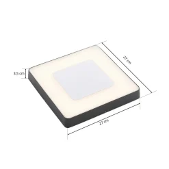 Lucande Udendørs Loftlamper > LED udendørs loftlampe Sora, kantet, sensor, IP54