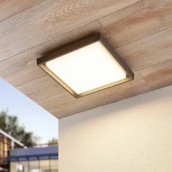 Udendørs Loftlamper ^ Lucande LED udendørs loftlampe Birta, mørkegrå, IP54, 34 cm
