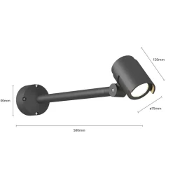 Lucande Terrassebelysning|Udendørs Spot > LED udendørsspot Beatrix, 58 cm, antracit, aluminium