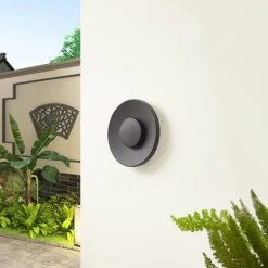 Terrassebelysning|Væglamper ^ Lucande LED udendørs væglampe Kayana, sort, aluminium, 24 cm