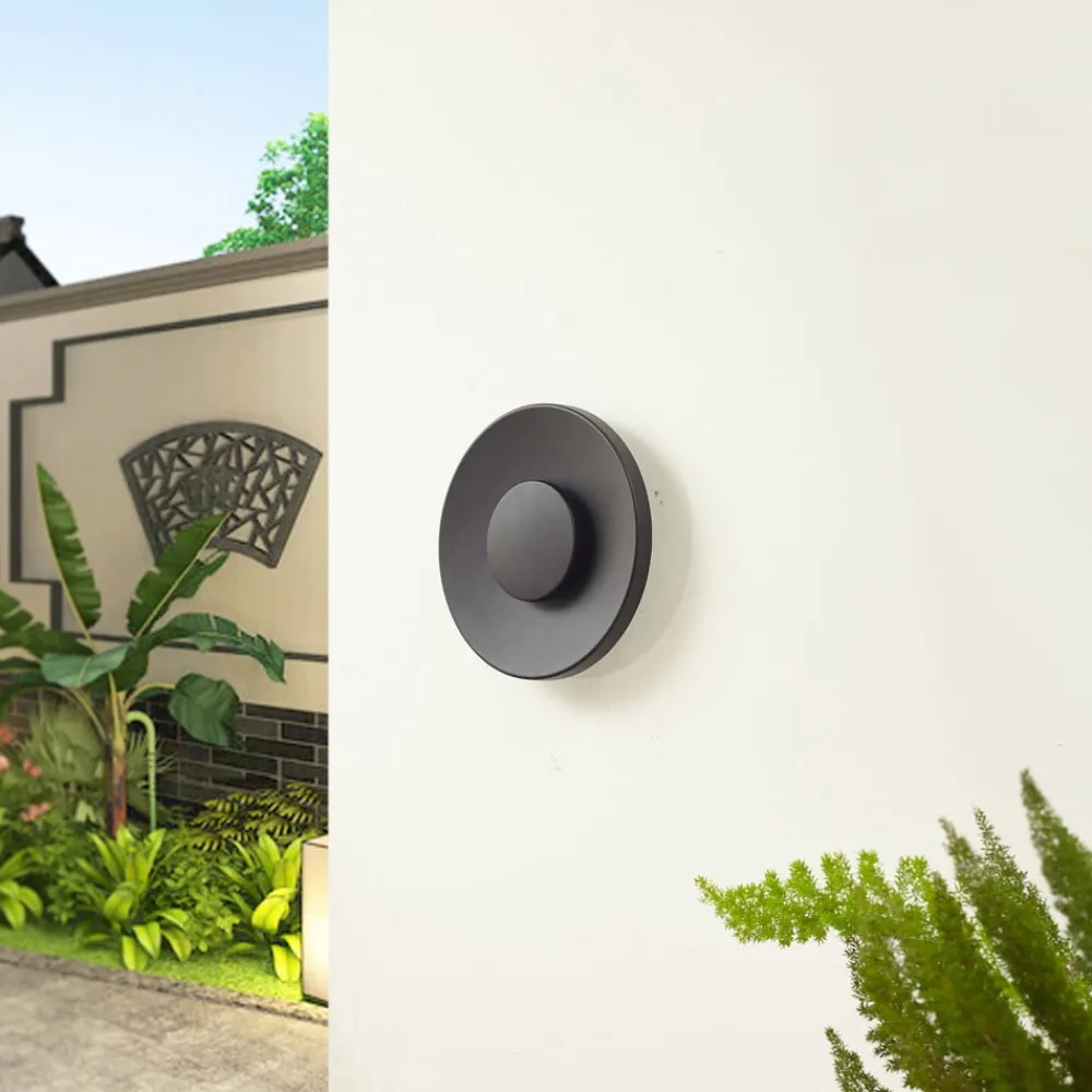 Terrassebelysning|Væglamper ^ Lucande LED udendørs væglampe Kayana, sort, aluminium, 24 cm
