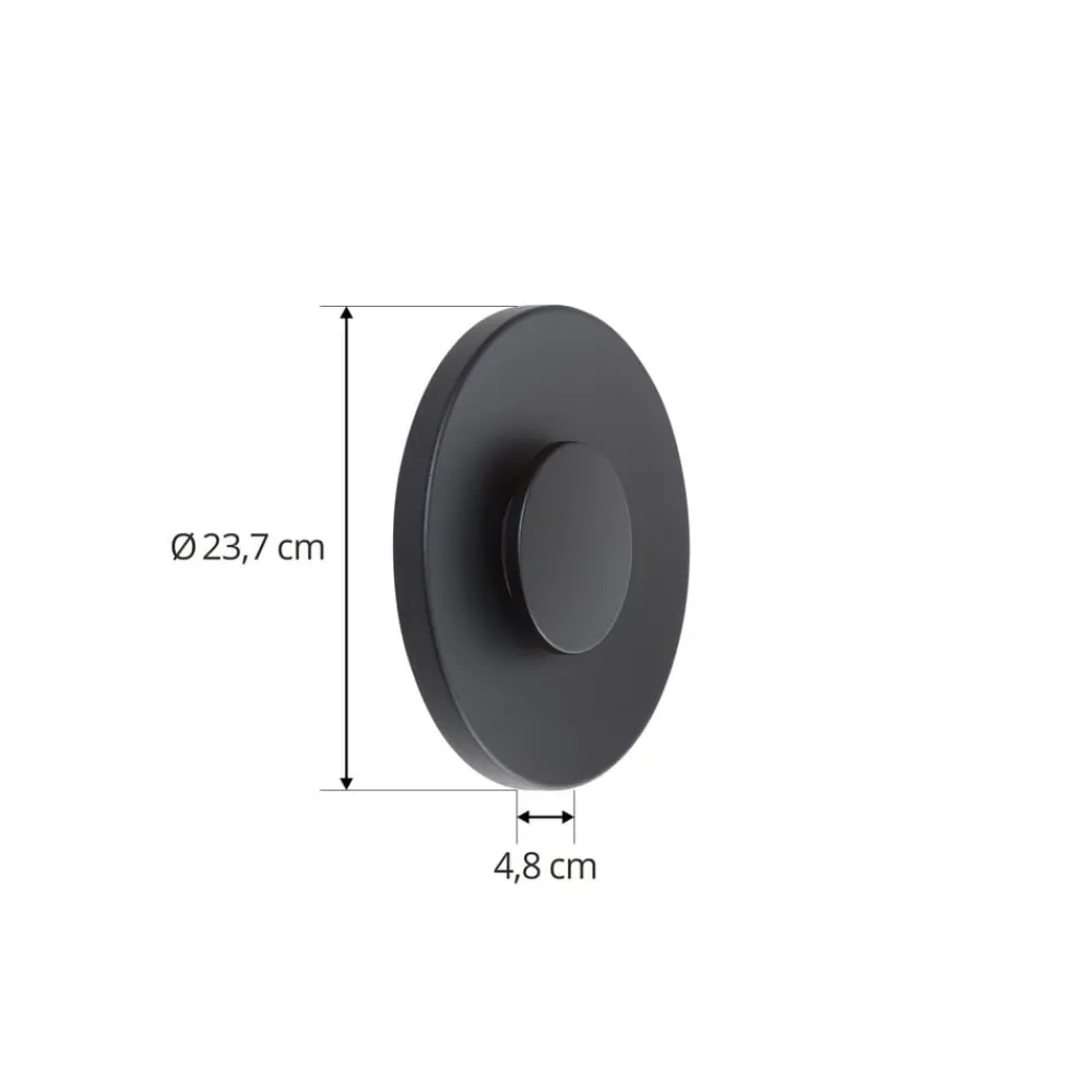 Terrassebelysning|Væglamper ^ Lucande LED udendørs væglampe Kayana, sort, aluminium, 24 cm