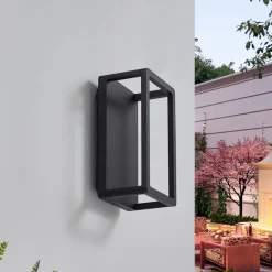 Væglamper ^ Lucande LED udendørs væglampe Thorvid, højde 26 cm, sort