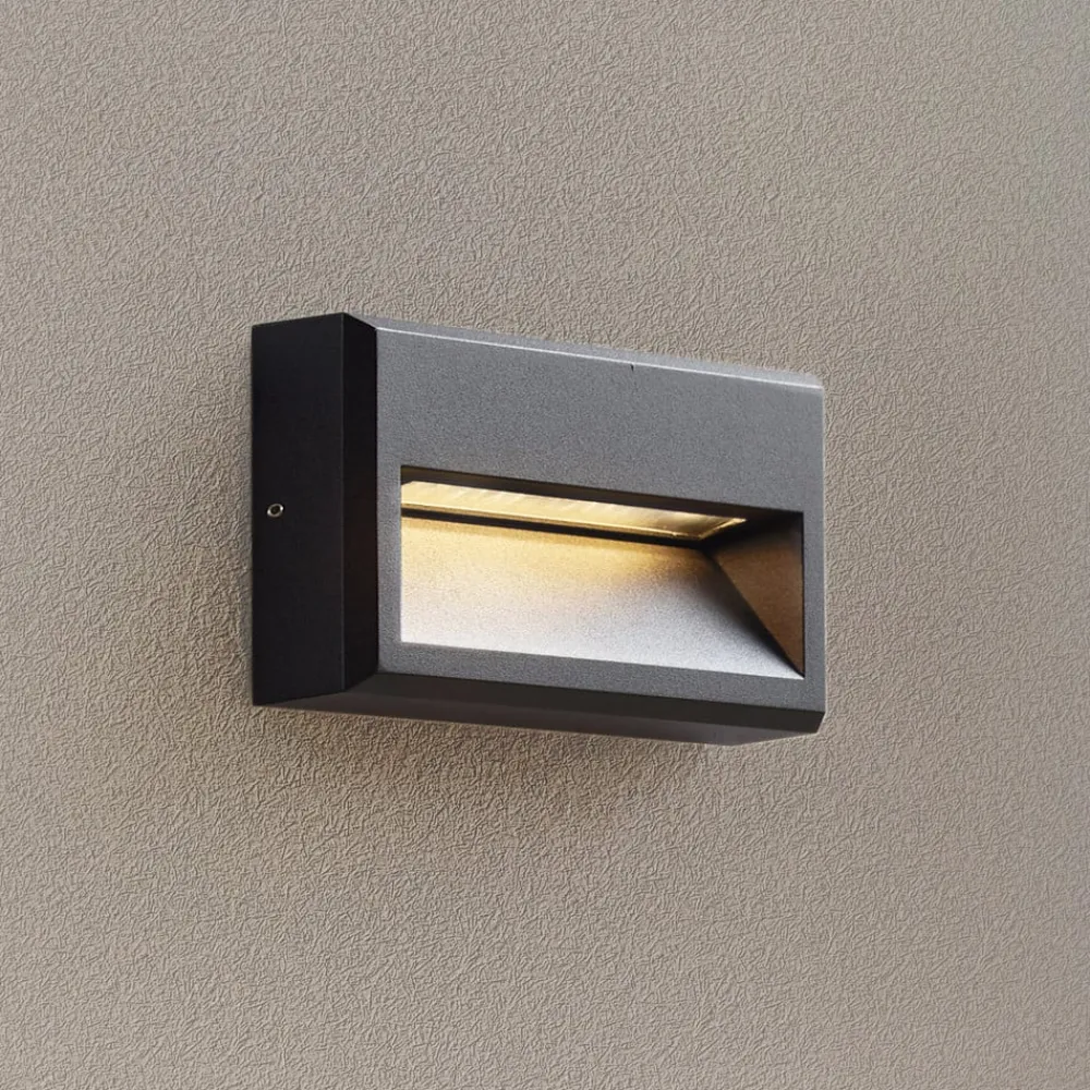 Lucande Væglamper > LED udendørs væglampe Weno, sort, aluminium, IP65