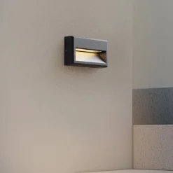 Lucande Væglamper > LED udendørs væglampe Weno, sort, aluminium, IP65
