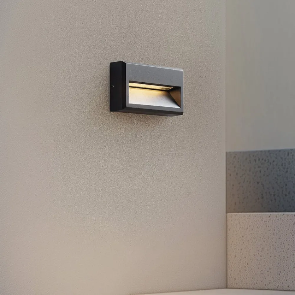 Lucande Væglamper > LED udendørs væglampe Weno, sort, aluminium, IP65