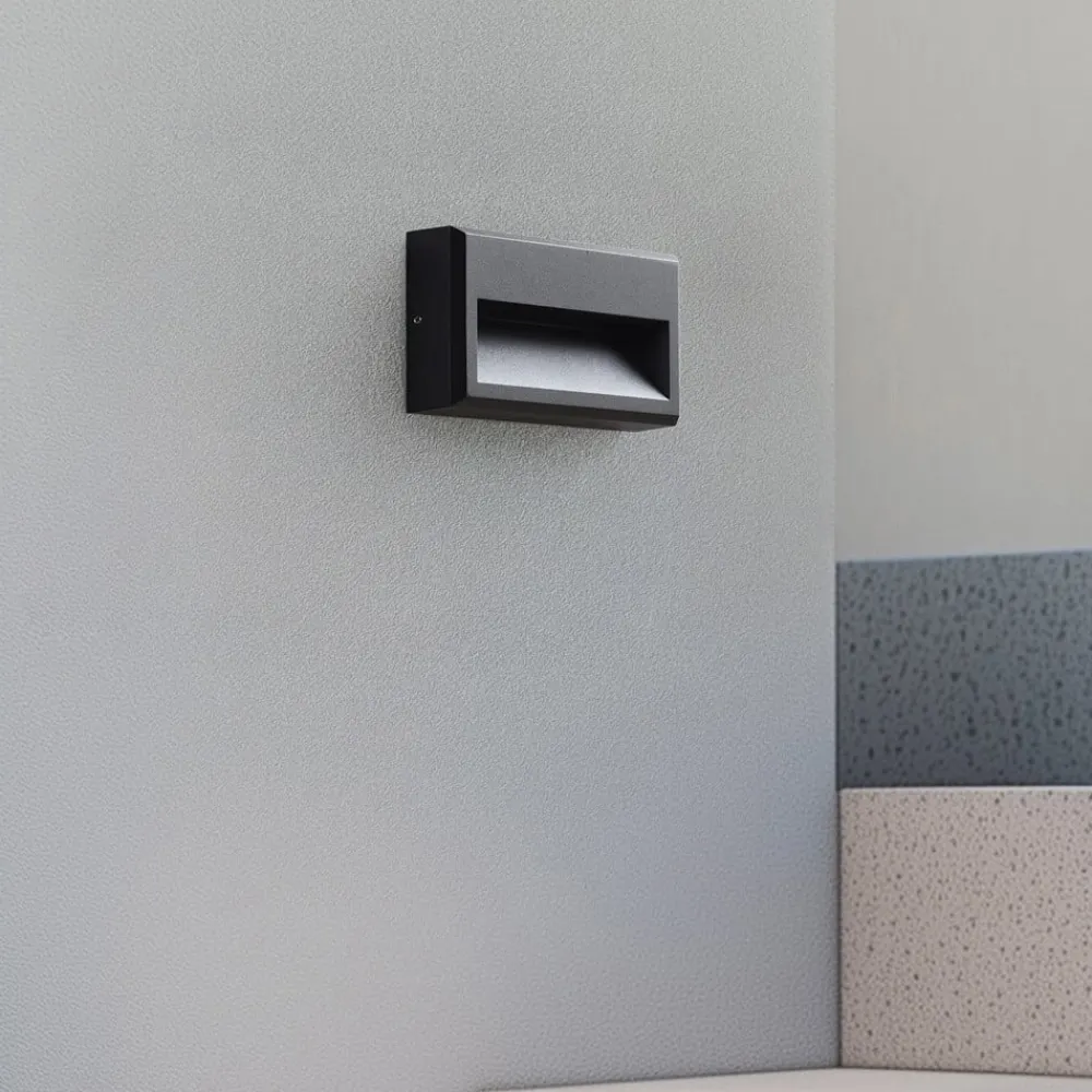 Lucande Væglamper > LED udendørs væglampe Weno, sort, aluminium, IP65