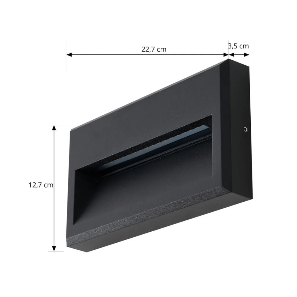 Lucande Væglamper > LED udendørs væglampe Weno, sort, aluminium, IP65