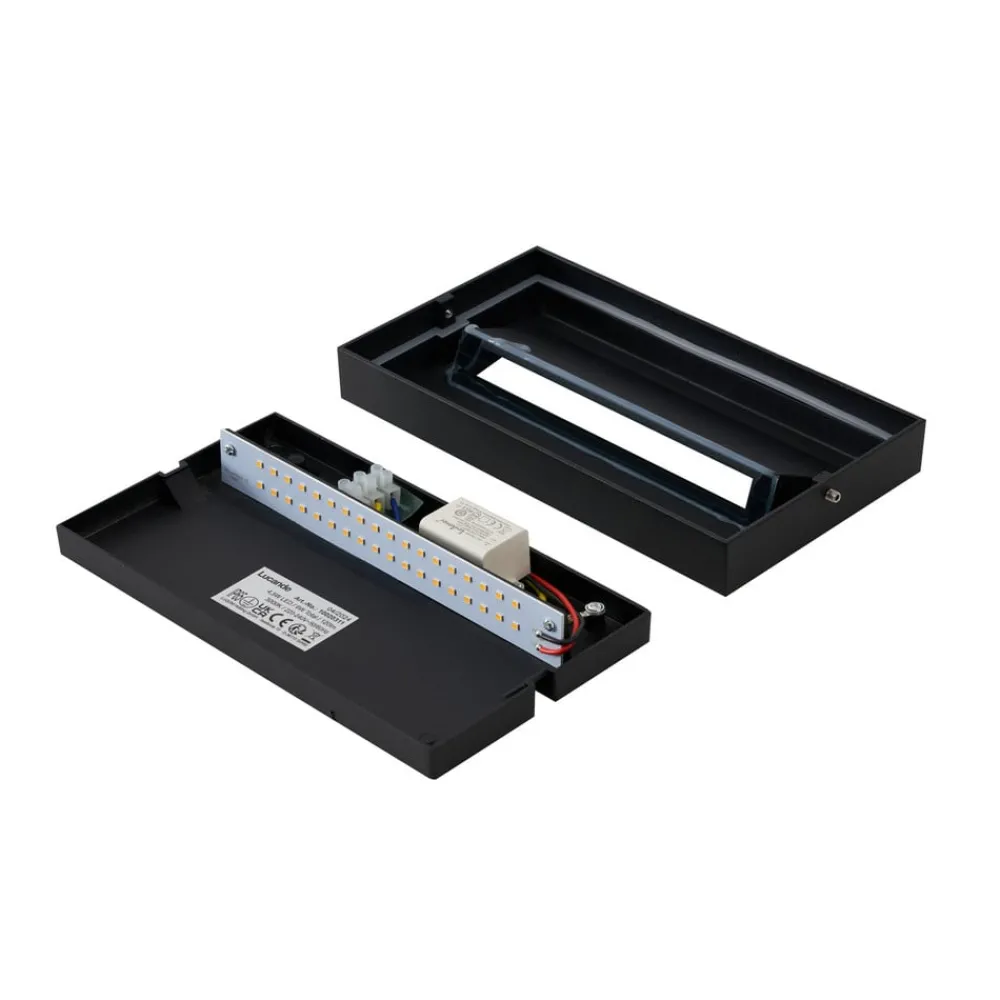 Lucande Væglamper > LED udendørs væglampe Weno, sort, aluminium, IP65