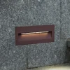 Lucande Terrassebelysning|Væglamper > LED-vægindbygningslampe Loya, 23 x 8 cm, rust, IP54