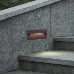 Lucande Terrassebelysning|Væglamper > LED-vægindbygningslampe Loya, 23 x 8 cm, rust, IP54