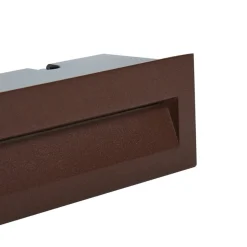 Lucande Terrassebelysning|Væglamper > LED-vægindbygningslampe Loya, 23 x 8 cm, rust, IP54