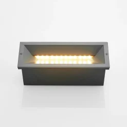 Lucande Terrassebelysning|Væglamper > LED-vægindbygningslampe Jaano, antracit, aluminium, IP65