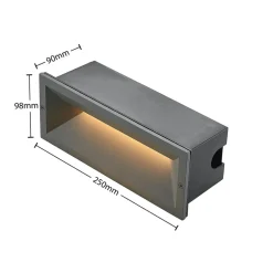 Lucande Terrassebelysning|Væglamper > LED-vægindbygningslampe Jaano, antracit, aluminium, IP65