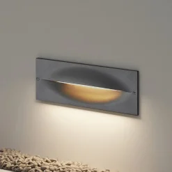 Lucande Terrassebelysning > LED-vægindbygningslampe Zandro, 25 cm, antracit, IP65